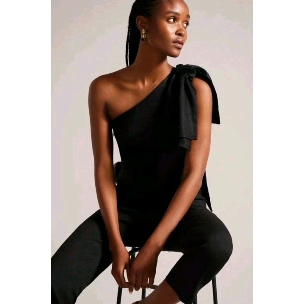 Ted Baker London Orliie One Shoulder Bow Detail Jumpsuit Black Size 0